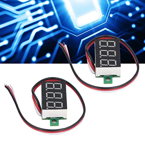 FTVogue 2PCS Mini digitalni istosmjerni voltmetar, LED zaslon za ispitivanje napona 0,36in 0-30V, Voltmeter