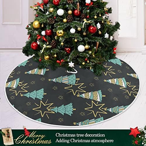 Oarencol božićna drvca zvijezda Crna božićno drvce suknja 36 inča Xmas odmor za odmor za zabavu ukrasa