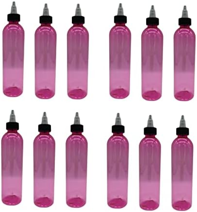 8 oz ružičaste kozmo plastične boce -12 pakiranje prazne punjenja boca - besplatno bpa - esencijalna ulja - aromaterapija | Gornja