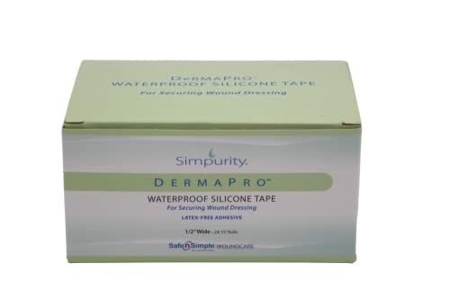Simpurity Dermapro Silikonska traka vodootporna -1/2 x15 pojedinačni paket - lateks besplatna traka za pričvršćivanje preljeva za rane