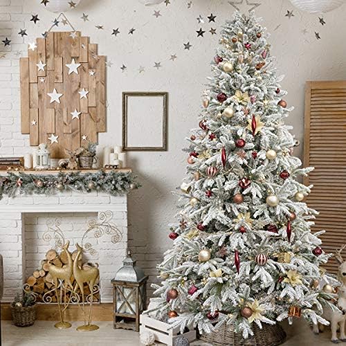 Itart 129ct asortiman božićnog drvca Ukrasi, uključujući kuglice na drvetu, snježne pahuljice zvjezdane boro konus minijaturne poklon