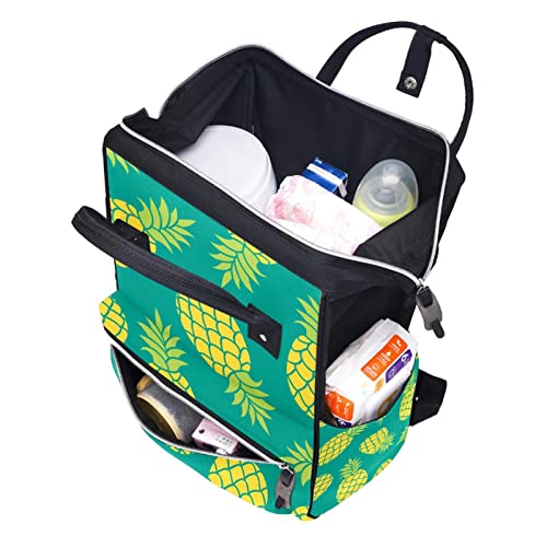 Žuti ananas zelena pozadina pelena torbica torbi mame ruksak veliki kapacitet pelena vrećica za njegu putničke torba za njegu bebe