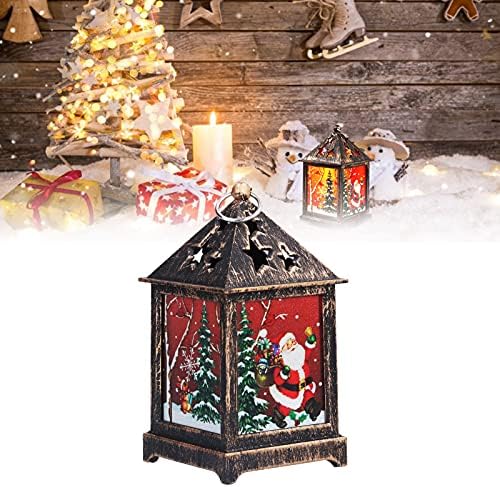 Božićni fenjer imitacija plamena bljeskajuća svjetla s metalnim prstenovima toplo svjetlo na baterije za uređenje doma božićno drvce