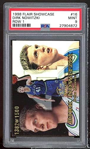 Dirk Nowitzki Rookie Card 1998-99 Showcase Red 116 PSA 9