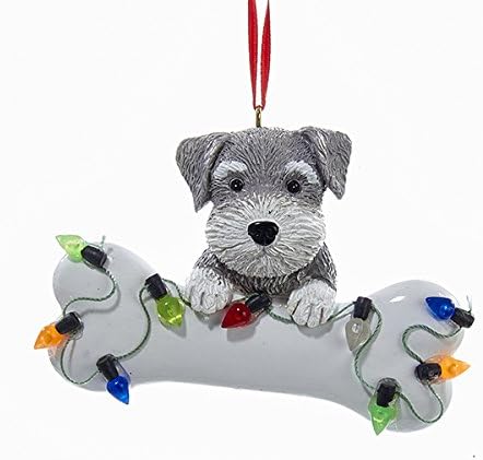 Štene Schnauzer s velikim kostima i božićnim lampicama ukras psa PET A1680SC