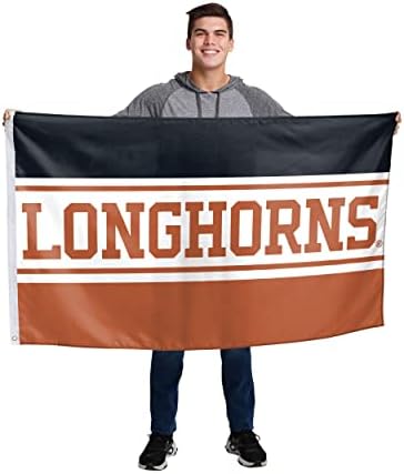 NCAA Texas Longhorns Unisex dvostrano 3 'x 5' Team Logo Horizontal Flag, Horizontalna 3 'x 5', jedna veličina