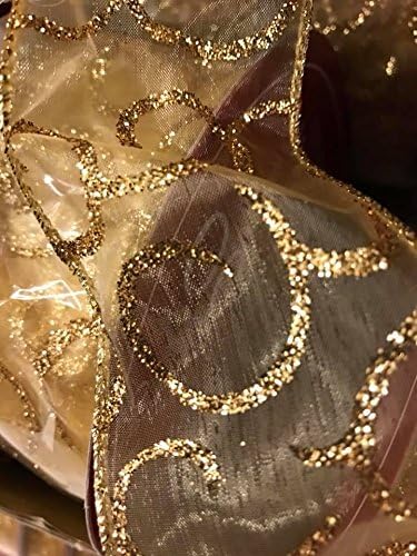 Zlatna vrpca vrpca All prigoda vjenčane klupe ukrasi za stol božićni 30 stopa valjci