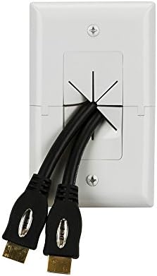 DataComm Electronics 45-0014-WH 1-Gang kabel s fleksibilnim otvorom-bijela i elektronika 45-0017-W Split Style TV ploča s fleksibilnim