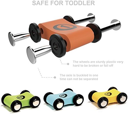 Igračke za malu djecu od 1 do 2 godine, pokloni za dječake i djevojčice, drvena trkaća staza, rampa s 4 mini automobila