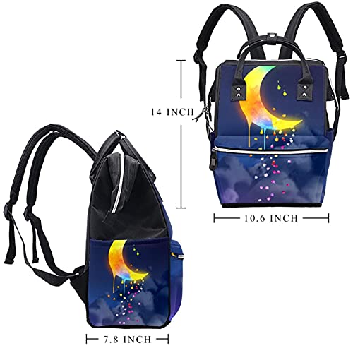 Šareno topljenje Mjeseca ilustracija slikanje pelena torbica torbi mame ruksak veliki kapacitet za pelene torbe za njegu za njegu bebe