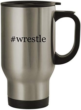 Knick Knack Pokloni Wrestle - Hashtag za kavu od nehrđajućeg čelika od 14oz, srebro