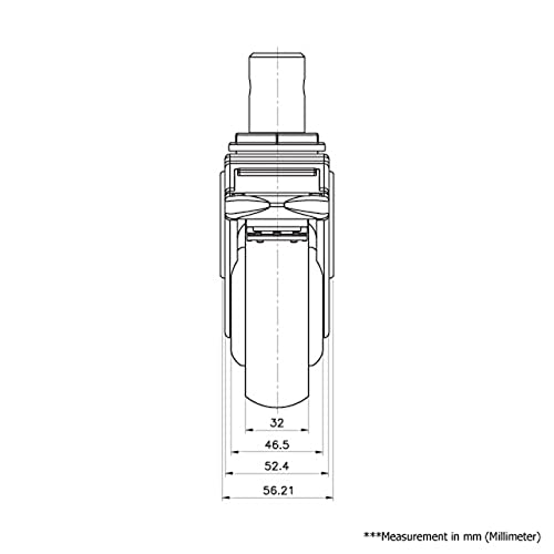 Carrymaster ACMC-102SRSB Light-Douty Swivel Okrugle stabljike kočnica Medicinski plastični kotač