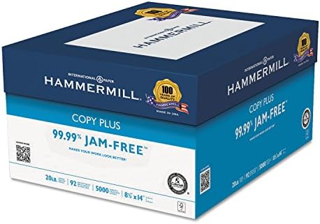 HammerMill 105015CT Kopiranje plus papir za kopiranje, 92 Svjetlina, 20 lb, 8-1/2 x 14, bijela, 5000 listova/karton