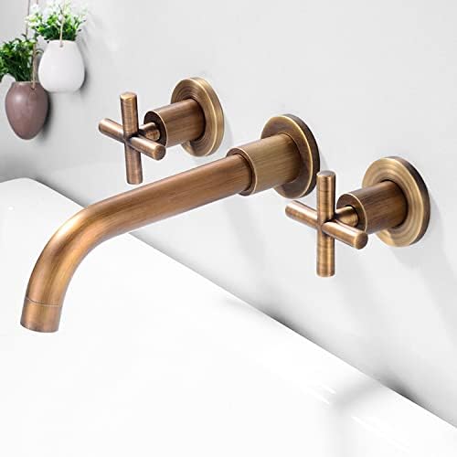 Foriy slavina za kupaonicu Zidni nosač zlatna slavina s dvije križne ručice slavine za kade 360 ​​° okretni 8 -inčni izljevi čvrste