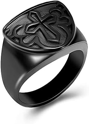 Kwixuk crni križni urn prsten za prst za pepeo Kremacija Memorial Spremnik Nakit poklon