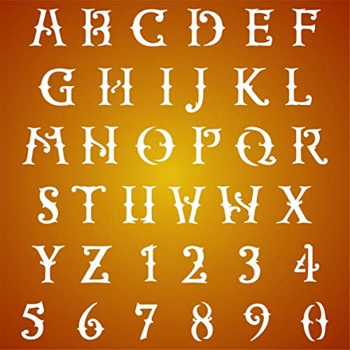 1½ Šab za zapadnjačke slovo, 14 x 14 inča - Broj slova ABC abeceda zidova šablona za slikanje predloška