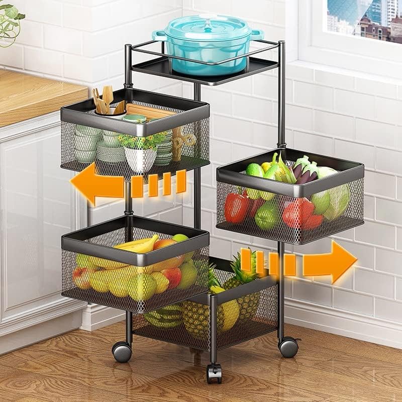 Nabavite višeslojni kuhinjski stalak, stalak za odlaganje košara s povrćem i voćem, kolica za višenamjensku kuhinjsku policu za odlaganje