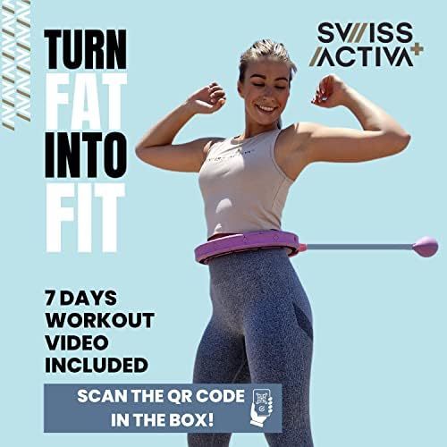 Swiss Activa+ Infinity Hoop Smart ponderirani Hula Hoop- Smart Hula Hoop Fit- vježbanje opreme za vježbanje Hoola Hoop- Odrasli Hula