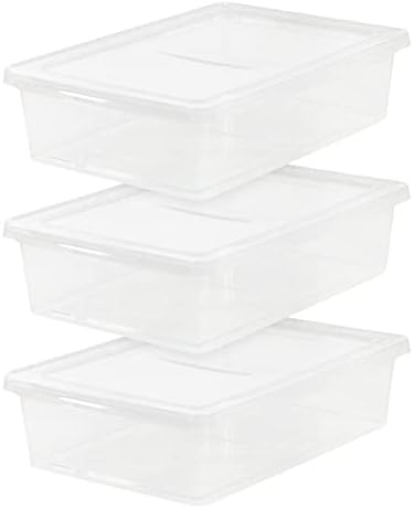 28 Quart Snap Top Clear Plastic Storage Container, Clear, Set od 3