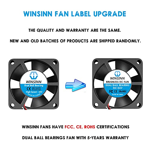 WINSINN 30 mm fan 24, 3D pisač Micro 24 Volt navijača 3010 s dvostrukim шарикоподшипником, бесщеточное hlađenje 30 mm x 10 mm 2PIN