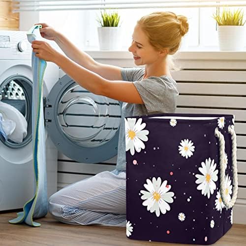 Košarica za pranje rublja s ručkama vodootporna kolica za pranje rublja za kante za odlaganje dječje sobe Organizator kuće Daisy Flowers,