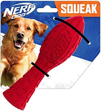Nerf Dog 7in guma Squeak Aero: Crvena, pseća igračka, srednje do velike
