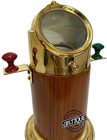Antikne vibracije Vintage Gilbert Vintage mesinga Kaleidoskop u drvenoj kutiji i mornaričkom mornaru Floating Dial Binnacle Compass