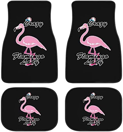 Ludi Flamingo Lady automobilski podne prostirke Auto prednje/stražnje zaštitne tepihe za ispis jastučića za noge za SUV kamion set