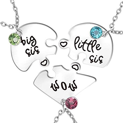 Poklon set ogrlica za mamu i kćer, ogrlica za nakit za veliku sestru, srednju sestru, mlađu sestru, mamu, ogrlicu za najbolje prijatelje