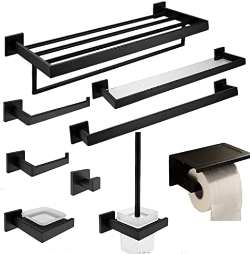 Crni kvadratni hardverski dodaci za kupaonicu postavljeni zidni nosač nosača za kuku od crnog ručnika