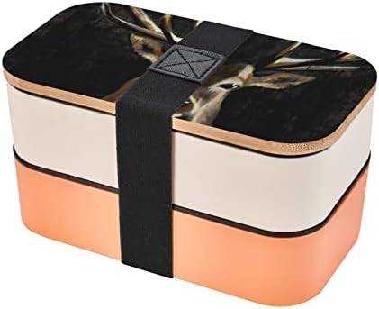 Bento kutija s jelenom s nadograđenim podesivim remenom, spremnik za hranu za višekratnu uporabu, besplatno BPA, modni 2 sloj, pogodan