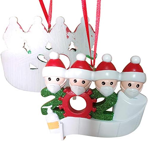Kazolen personalizirani 2020. božićni ukrasi Karantena obitelj s maskama s maskama za čišćenje ruku toaletni papir Viseći ukras za