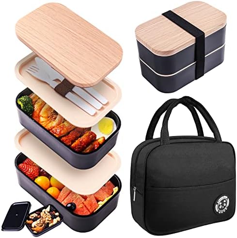Japanska Bento kutija s vrećicom nepropusna kutija za ručak s posuđem spremnici za hranu koji se mogu slagati uključuju spremnik za