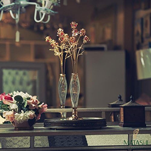 Cvjetovi buketa Matashi Rose u ukrasu vaze umočeni u 24k zlato obloženi crvenim kristalima poklon za djevojku dečko suprug supruga