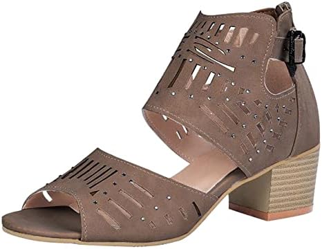 ANFENG sandale Čvrsti nožni prst cipele pete modne otvorene otvorene ribe sandale sandale žene povremene ženske sandale leopard sandale
