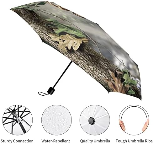 Pravo drvo kamuflaža Jelena 3 nabora putni kišobran anti-UV Suncobrani otporni na vjetar Modni automatski kišobran na otvorenom