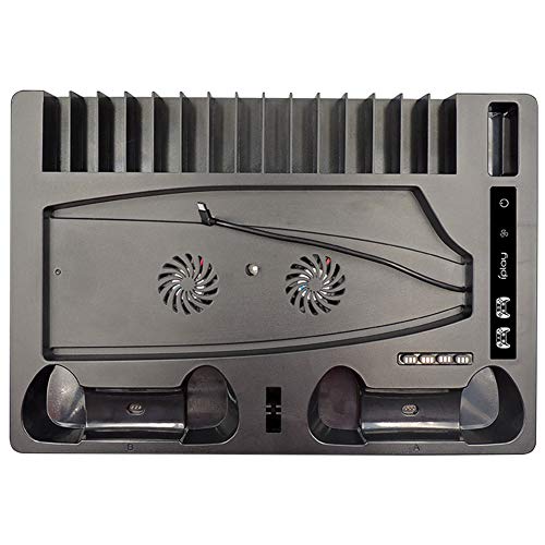 Okomiti stalak s ventilatorom za hlađenje za PS5 konzolu i PS5 Digital Edition, Indikatorska stanica za konzolu i dvostruki PS5 kontroler