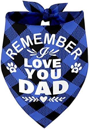 Zapamti, Volim te tata, pseća bandana, poklon za pse, plava bandana za pse, bandane s printom za pse, rođendanski poklon za pse, Božić,