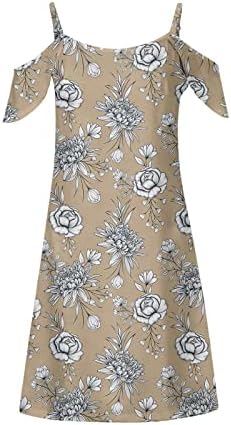 Wonchyei Ljetna haljina za žene 2023 Modne Sling Mini Bohemska haljina casual Flowy Print udubljeni u labave haljine na plaži