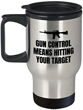 Šalica za putnička prava na oružje - Šalica drugog amandmana - poklon entuzijasta za pištolj - Poklon za pištolj - Pro Gun - Kontrola