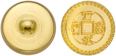 C&C Metal Products 5112 Konop Kineski metalni gumb, veličina 36 Ligne, zlato, 36-pack