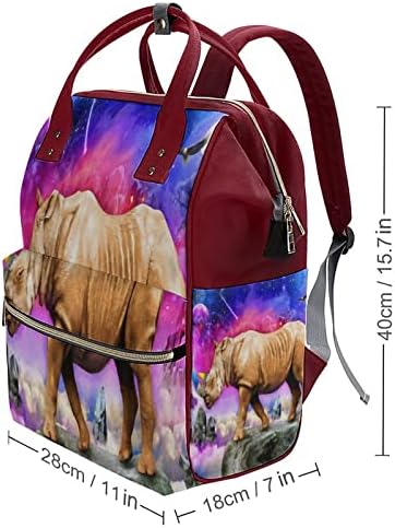 Ulje Slikanje slonova vodootporne mamine ruksak Veliki kapacitet za pelene multifunkcionalna torba
