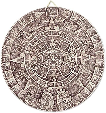 Arheološki keramički adventski kalendar, bež, Astečki kalendar u bež boji'