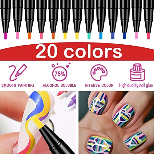 20 boja laka za nokte olovka 2 ml koraka za nokte olovka olovka ne treba gornji sloj za nokte za nokte crtanje laka marker olovka ukras