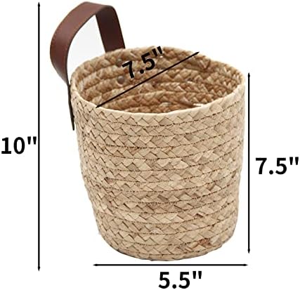 Viseće košare za pohranu vodenog zumbula od 2 pakiranja tkanih zidnih visećih košara za organiziranje cvjetnih biljaka od 7,5 do 7,5