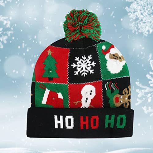 Smiješni slatki Božićni šešir u donjem rublju Casual trend modni ženski vuneni Božićni sjajni šešir s LED vunenim šeširom