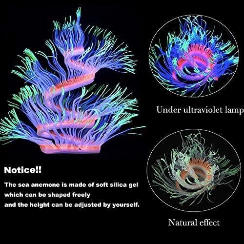 ; 4 kom. silikonski svjetlosni ukrasi za akvarijske biljke s imitacijom silikonskog koralja, umjetnog rožnatog koralja, fluorescentne