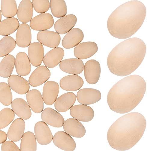 Abaodam 100 pcs Mala uskrsna drvena jaja nedovršena drvena jaja uradi sam zanata lažna drvena jaja simulacijska jaja za ukras uskrsne