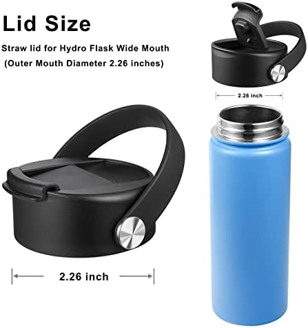 Tzuoieo okretni poklopac za Hydro Flask široka usta 32 40 oz s fleksibilnom ručicom, zamjenski poklopac kave kompatibilan s Hydroflask,