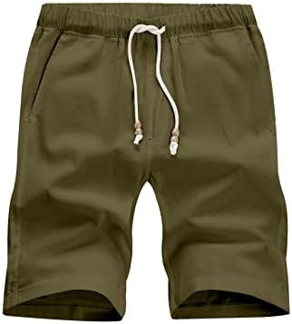 JMierr muške kratke hlače casual ljetne plažene platnene platnene pamuk kratki s džepovima i elastičnim strukom